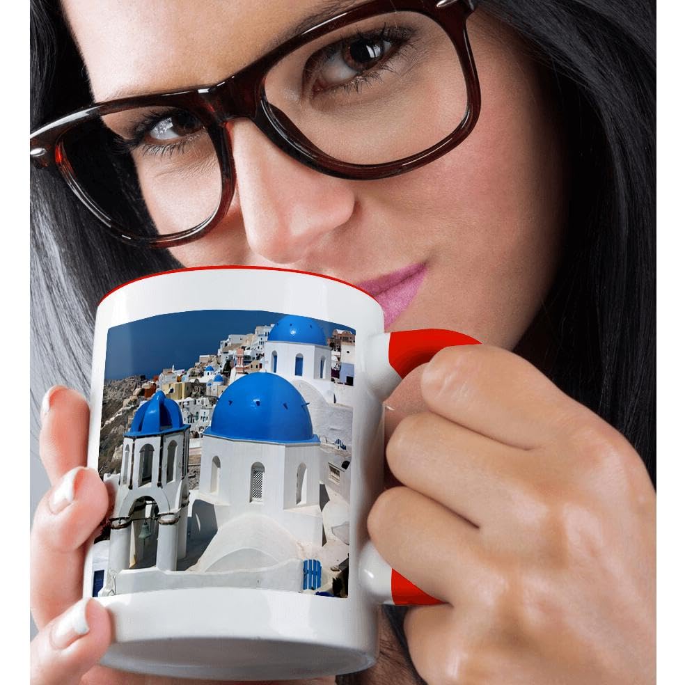 3D Rose 11oz Two-Tone Red and White Ceramic Coffee Mug - Perfect for Home, Office, or Gift Giving