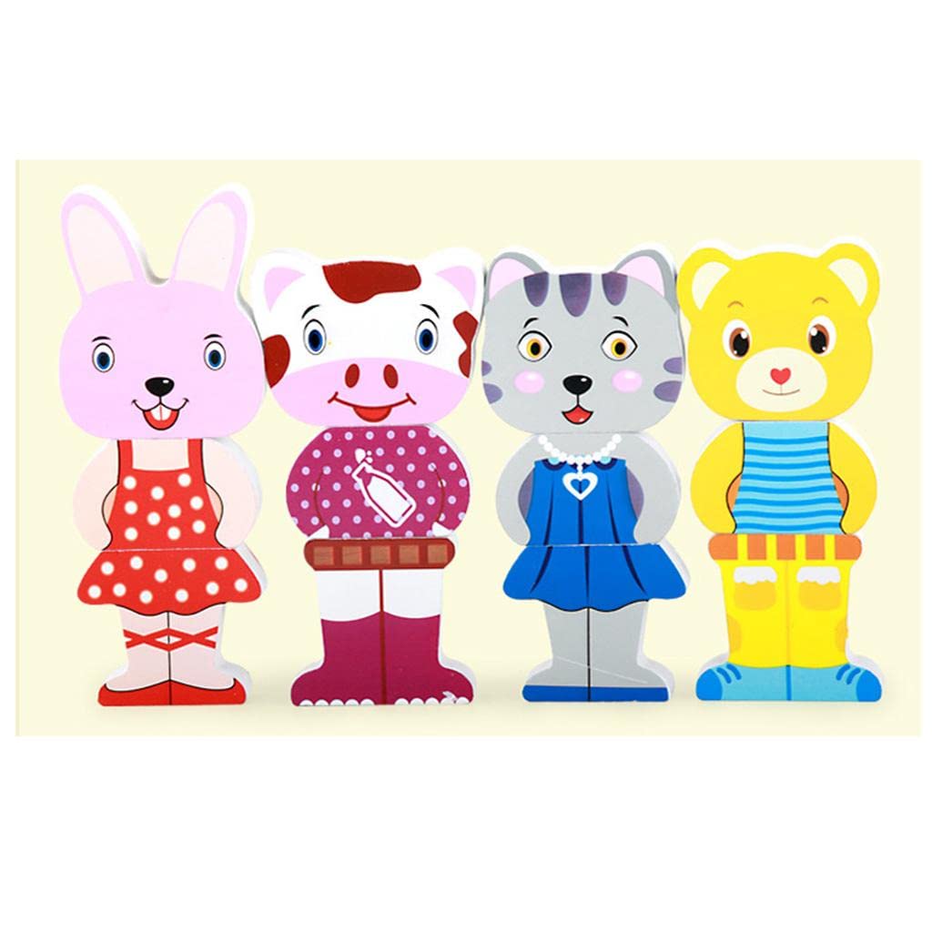 Enakshi Wooden Magnetic Cartoon Animals Matching Game - Educational Kids Toy for Preschool Learning & Pretend Play | Montessori Toy for Toddlers | Perfect for Birthday Gifts & Classroom Activities