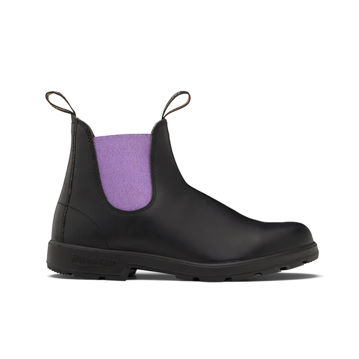 Blundstone 2303 Original Black with Lavender Elastic Chelsea Boots - Comfortable & Durable for Work, Outdoor & Casual Wear