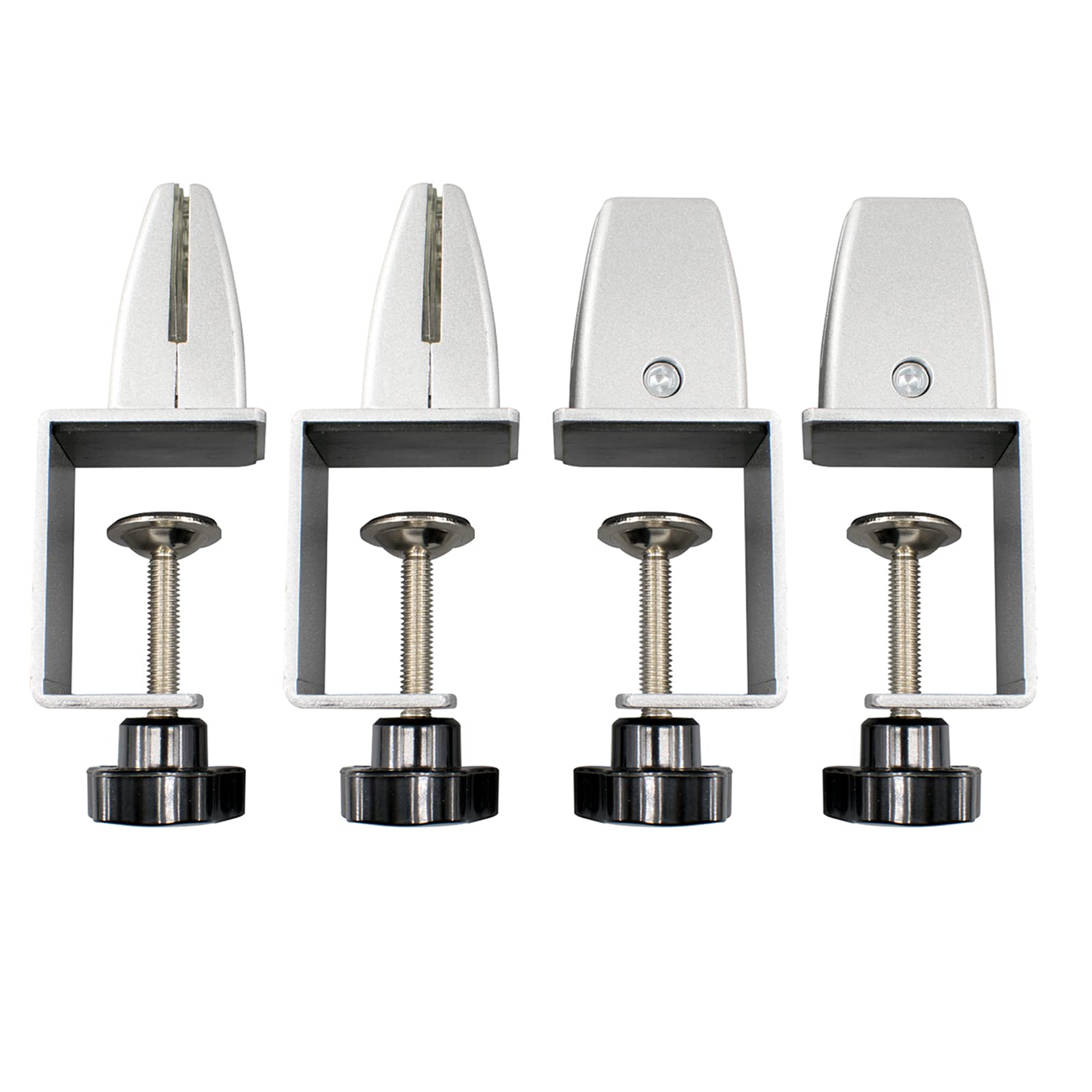 Adjustable Aluminum Sneeze Guard Clamp - 4 Pack for Plexiglass Shields, Acrylic Desk Dividers & Countertop Partitions | Perfect for Office Desks, Reception Areas & Retail Counters