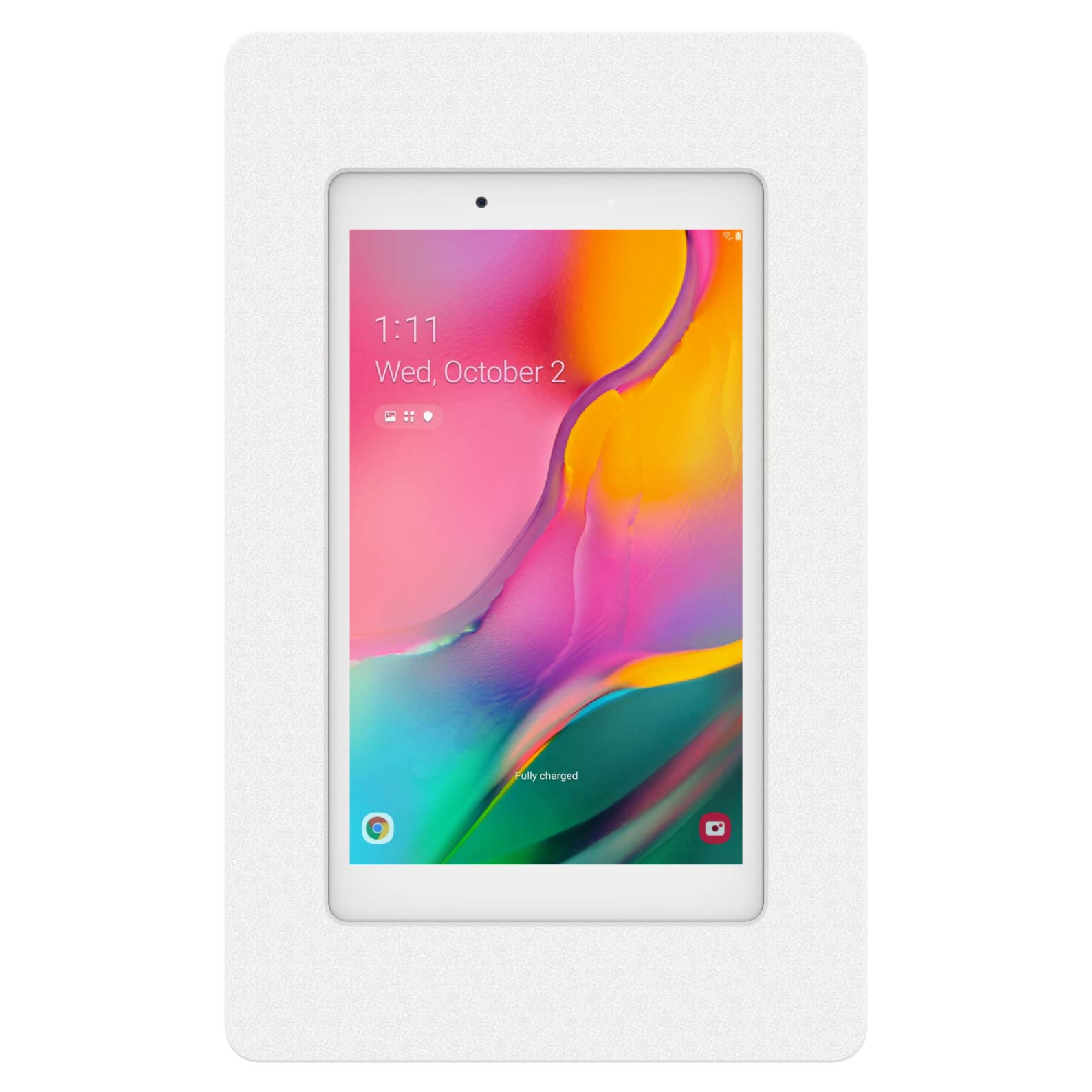 VidaMount White VESA Mount Enclosure for Samsung Galaxy Tab A 8.0 (2019) - Wall Mount Bracket for Home, Office & Kitchen Tablet Installation