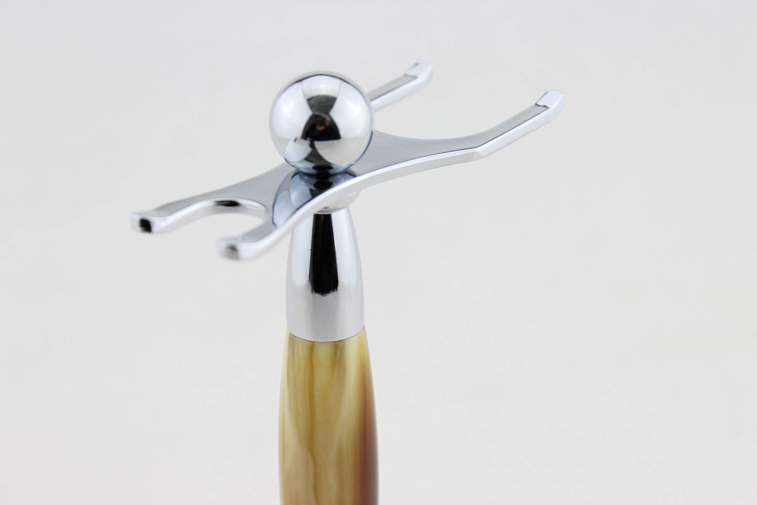 Premium Chrome Shaving Brush & Razor Stand for Wet Shaving - Durable & Stylish Bathroom Organizer for Men's Grooming Essentials