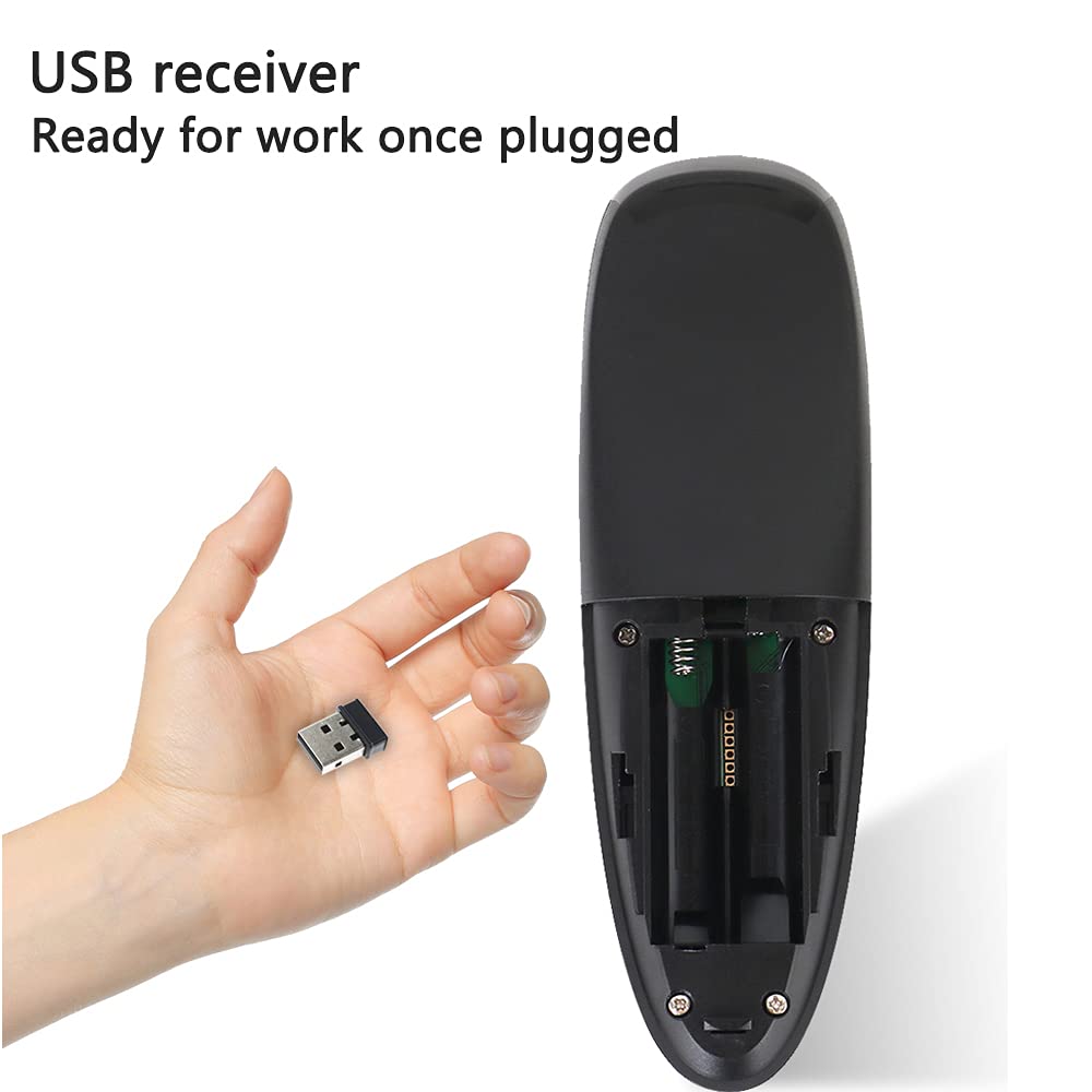 EASYTONE 2.4GHz Wireless Air Mouse Remote with Voice Control & IR Learning - USB Receiver for PC, Android TV, Laptop, Projector (Windows/Android/Mac) - Perfect for Home Theater, Presentations & Smart TV Control