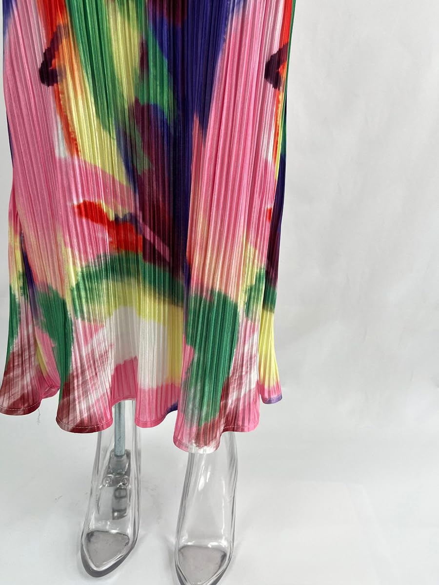 VECVOC Women's Cowl Neck Maxi Dress with Sexy Strap Shoulder & Pleated Design - Elegant Spring Summer Wedding Guest Dress for Beach Party, Cocktail Event & Special Occasions