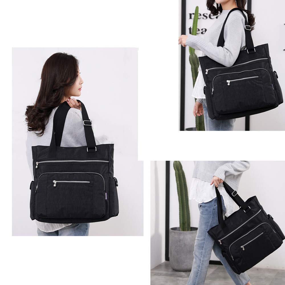 Stylish Multi-Pocket Nylon Tote Bag for Women - Large Capacity Shoulder Purse with Multiple Compartments - Perfect for Travel, Work, and Everyday Use
