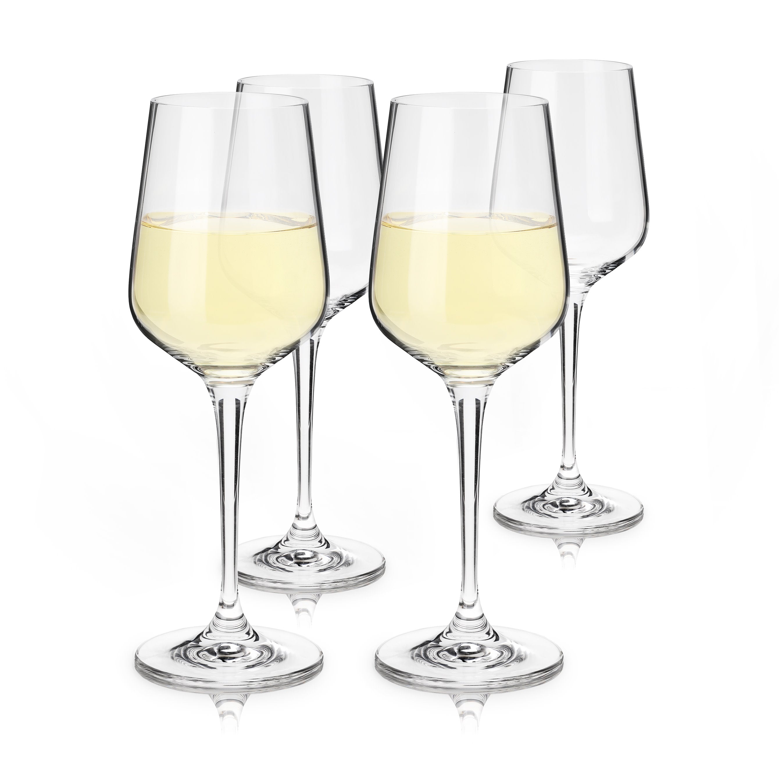 Premium Inez Crystal Chardonnay Wine Glasses Set of 4 - Elegant Stemware for Fine Dining, Wedding Gifts & Home Entertaining