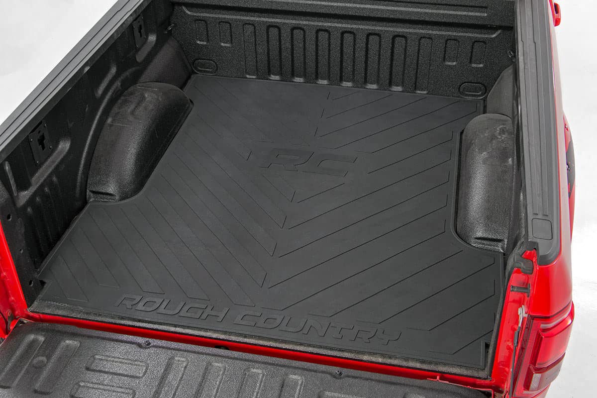 Rough Country Black Rubber Bed Mat for 2019-2022 Ram 1500 Truck | 5'7