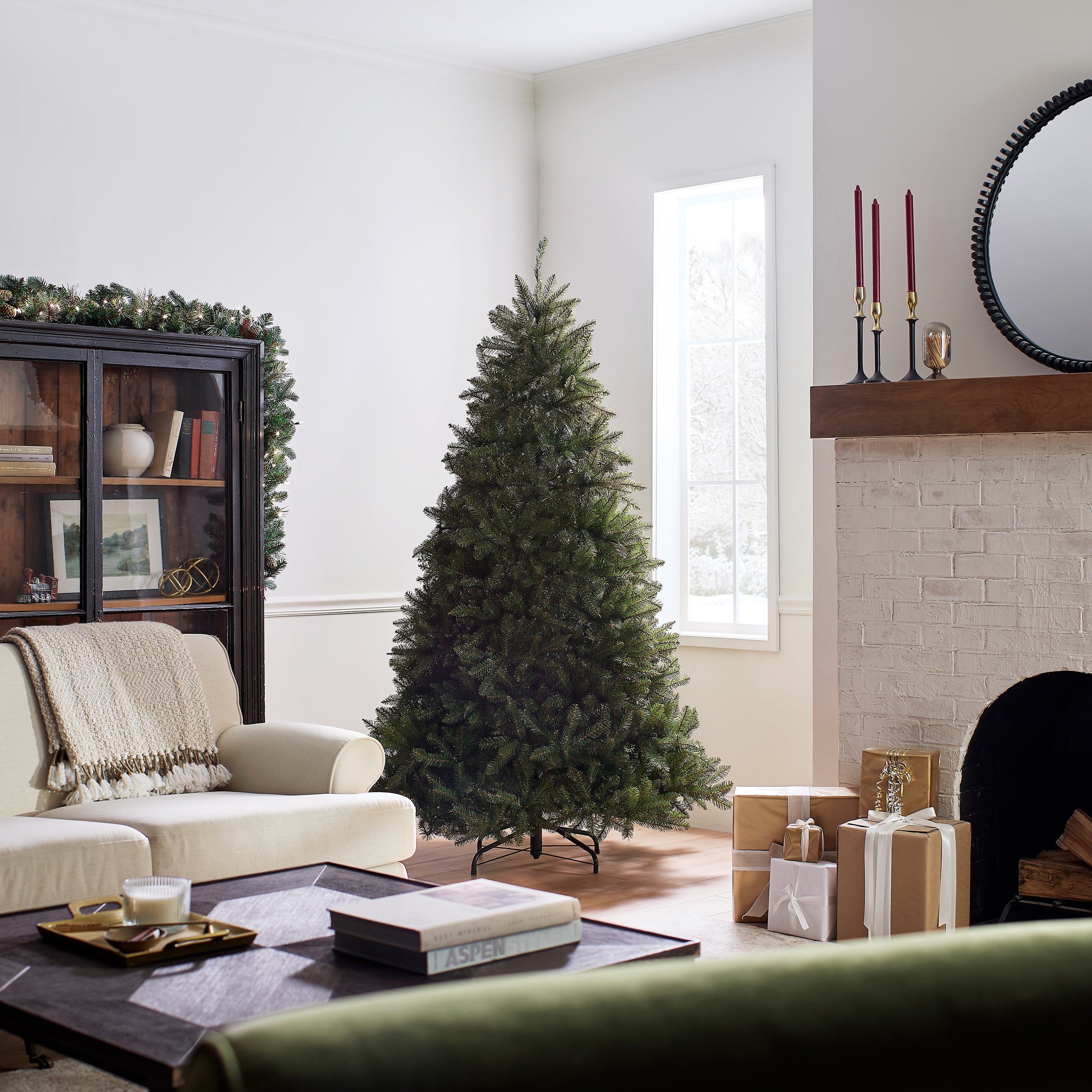 7 ft. Dunhill Fir Christmas Tree - Premium Artificial Holiday Tree for Home & Office Decor - Perfect for Living Room, Party, and Festive Celebrations