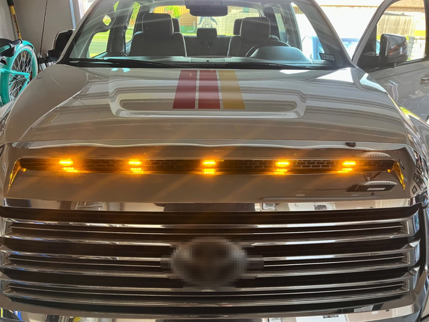 5-Section Amber Full LED Hood Bulge Grille Lighting Kit for 2014-2021 Toyota Tundra - Off-Road & Night Driving Safety Lights