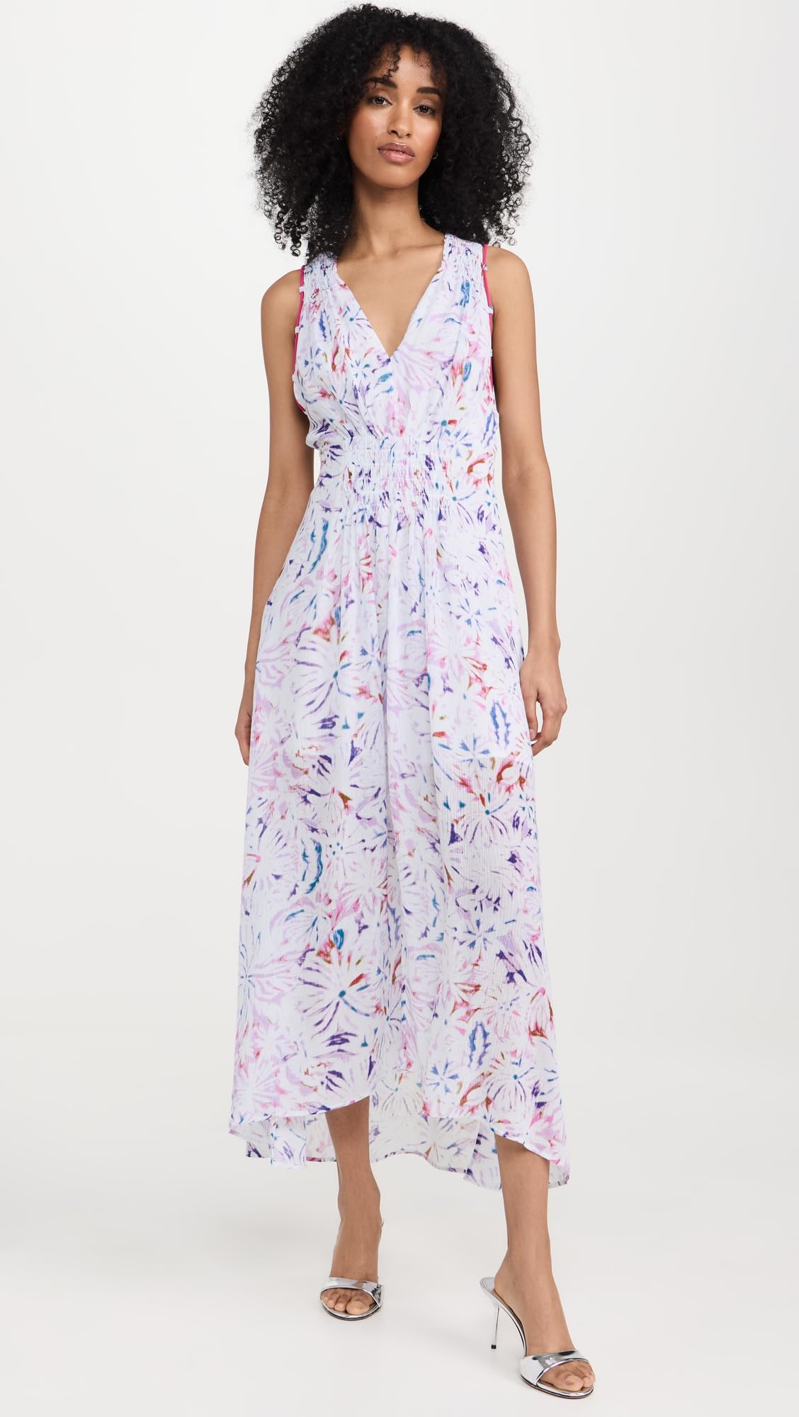 IRO Women's Laini Dress - Elegant Flowy Midi Dress with V-Neck & Long Sleeves | Perfect for Parties, Weddings & Date Nights