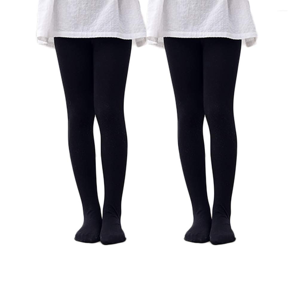 Whyme Baby 2 Pack Toddler Girls Ballet Tights - Ultra Soft Stretchy Leggings for Dance & School (1-3T, Black)