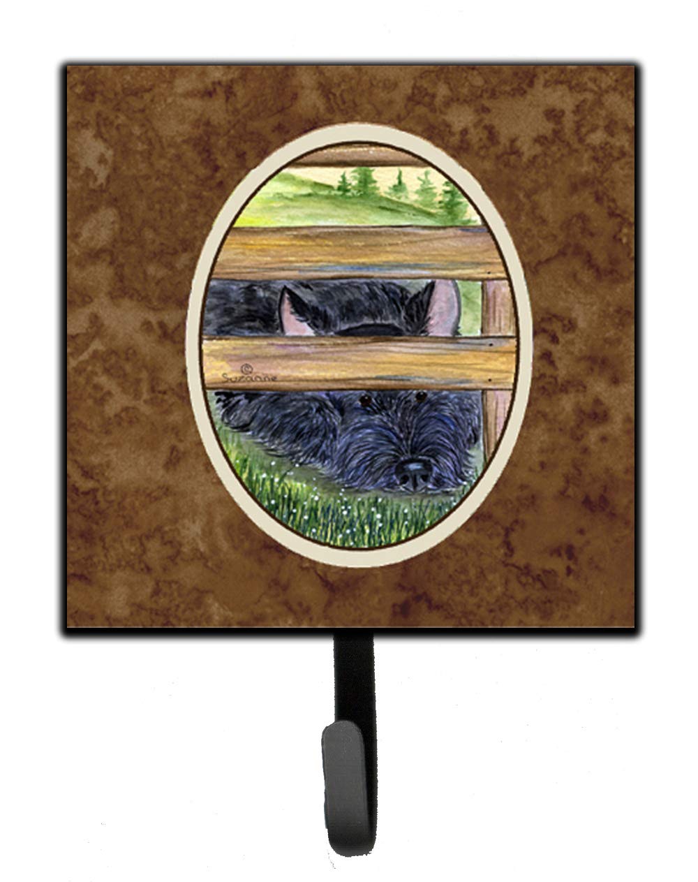 Scottish Terrier Leash Holder & Key Hook - Small Multicolor Dog Accessory for Home Entryway | Caroline's Treasures SS8193SH4 | Perfect for Organizing Leashes, Keys & Pet Supplies by the Door
