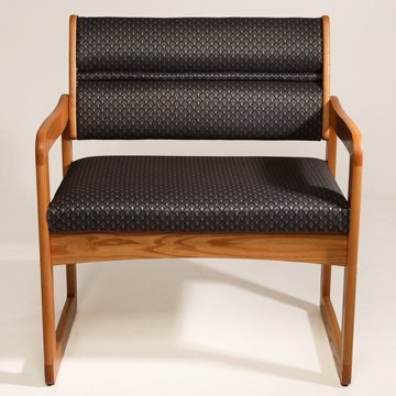 DMD Heavy Duty Bariatric Chair for Office & Waiting Room - Light Oak Wood Frame with Watercolor Earth Upholstery - Supportive Seating for Patients & Guests (500lb Weight Capacity) - Perfect for Medical Clinics, Hospitals & Reception Areas