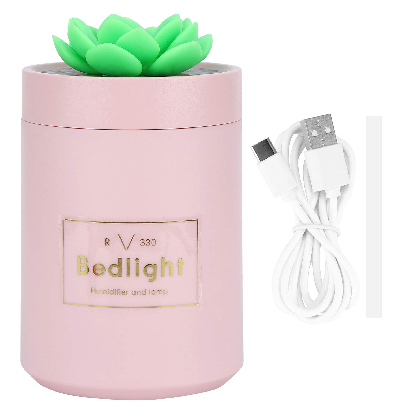 CHICIRIS 340ML USB Desktop Humidifier with Essential Oil Diffuser & Night Light - Quiet Air Humidifier for Home, Office, Bedroom, Nursery, Car (Pink) | Perfect for Dry Air Relief, Aromatherapy & Sleep Aid
