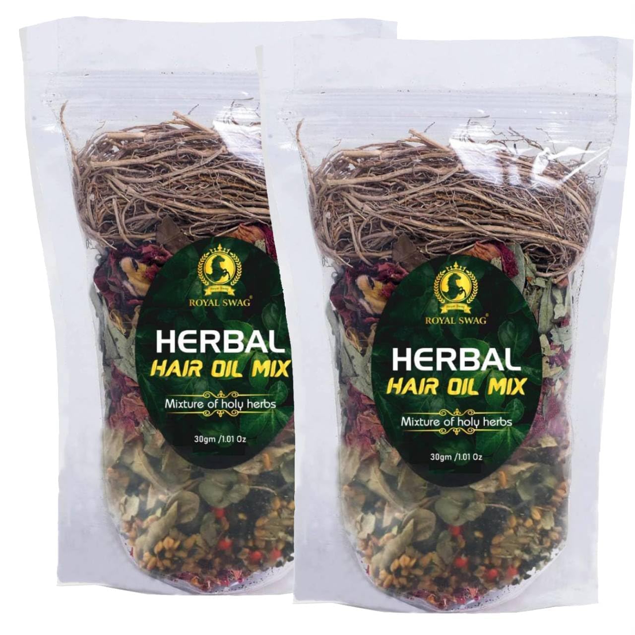 Royal Swag Ayurvedic Herbal Hair Oil - 30g x 2 Pack for Hair Growth & Scalp Care | Natural Ayurvedic Herbs Infused Oil for Stronger, Healthier Hair | Perfect for Daily Hair Care Routine & Ayurvedic Treatment