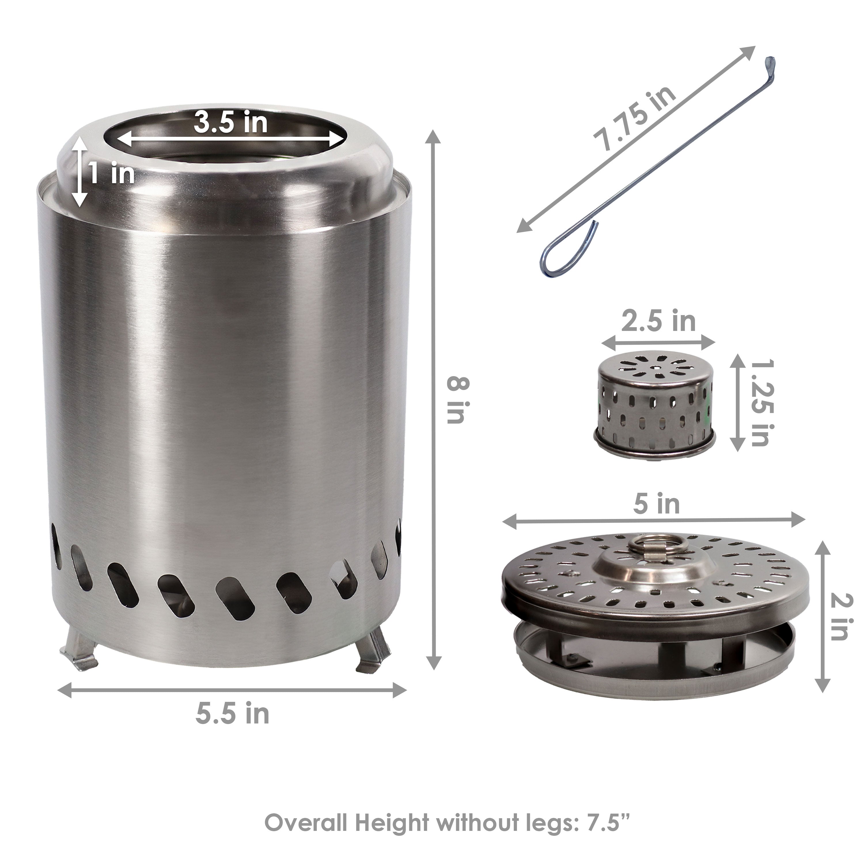 Sunnydaze Portable Tabletop Smokeless Fire Pit with Carry Bag & Poker - Perfect for Camping, Backyard, Patio & Outdoor Gatherings