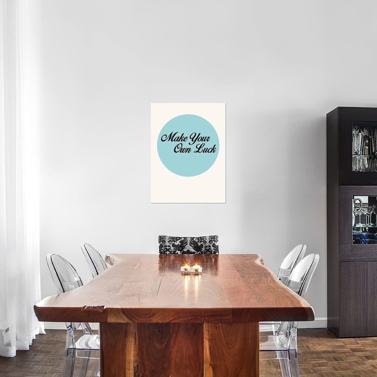 Naxart Studio 'Make Your Own Luck 1' Motivational Wall Art Canvas Print - 32x24 Inches Inspirational Home & Office Decor for Living Room, Bedroom or Workspace