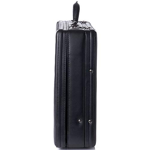Alpine Swiss Expandable Hard Side Briefcase with Dual Combination Lock - Black | Business Travel & Office Carry-On Luggage for Professionals