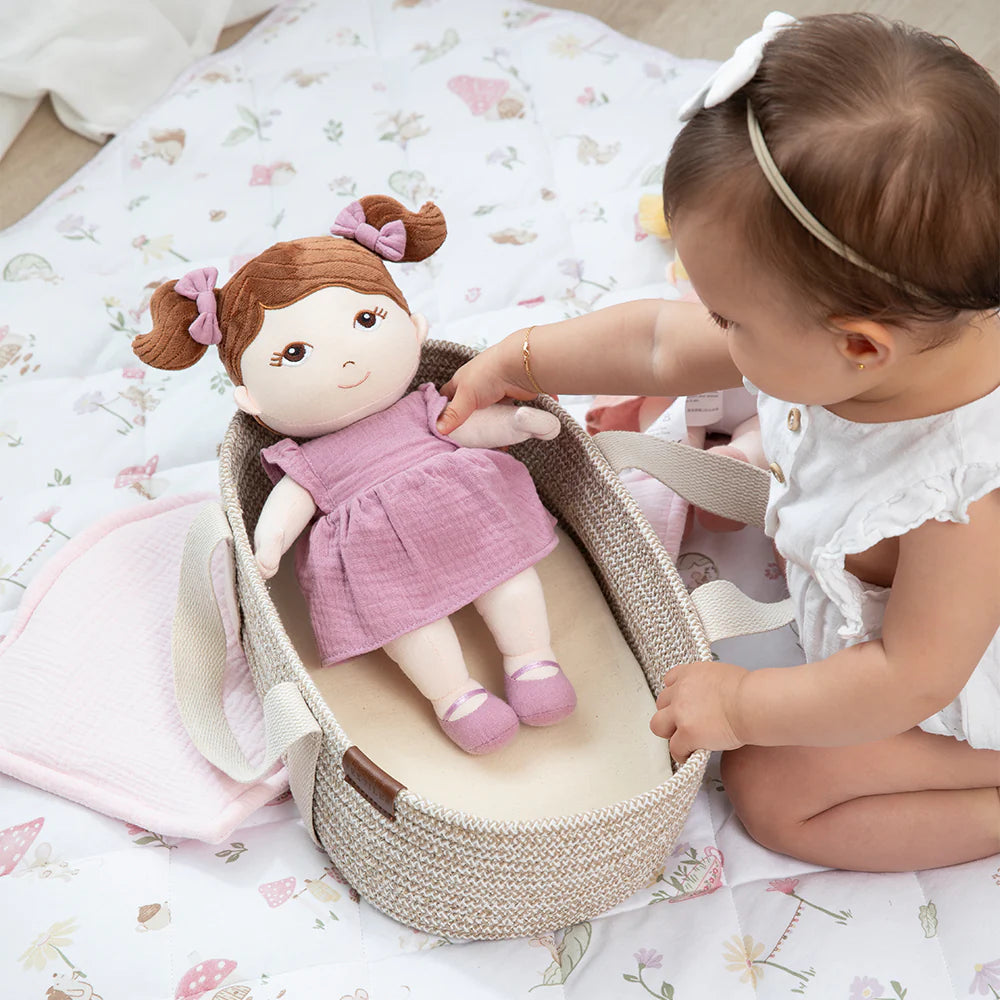 Soft Cotton Rope Moses Basket with Blush Bedding Set - Natural Baby Crib for Newborns & Infants - Perfect for Nursery, Baby Shower Gifts & Co-Sleeping