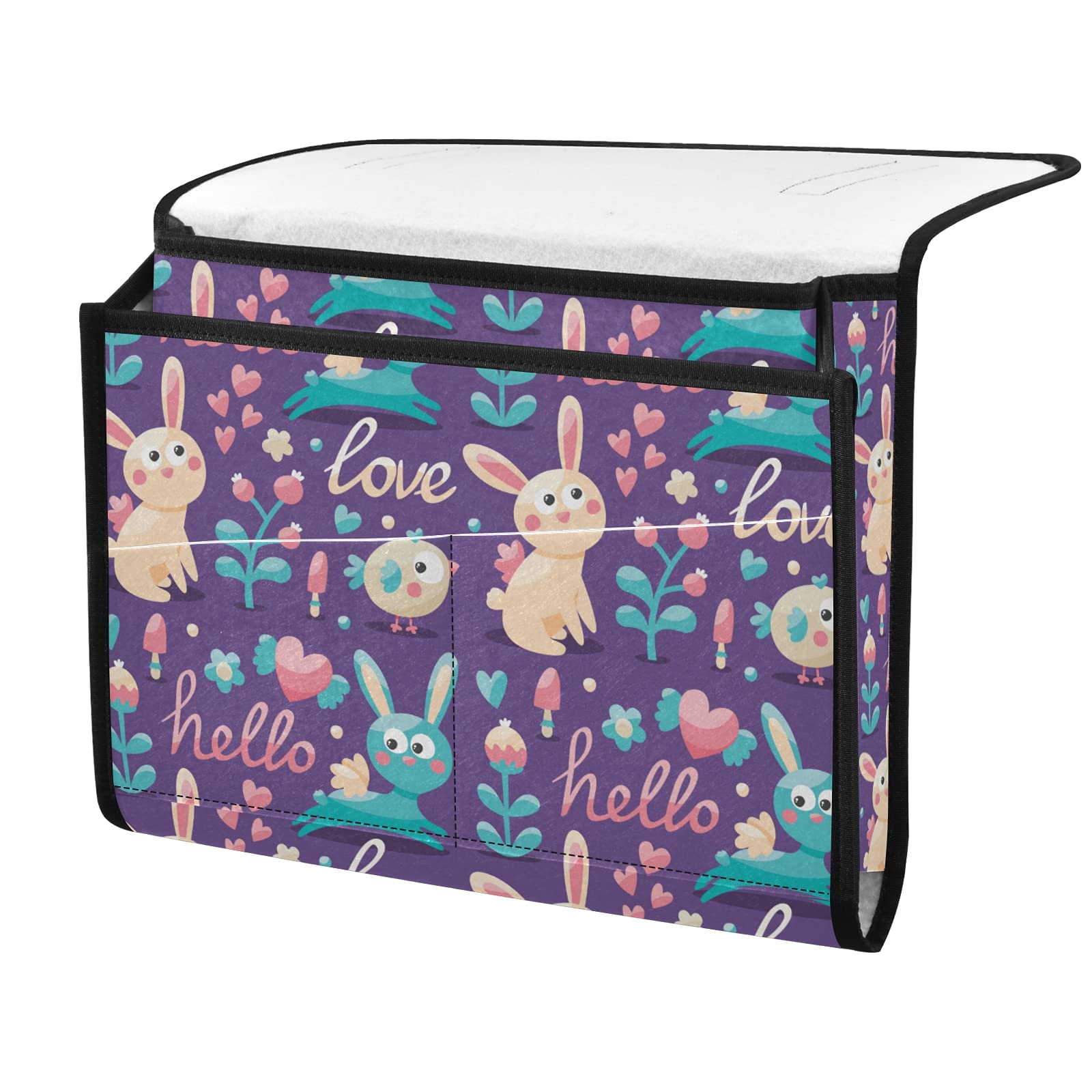 Senya Rabbit Purple Bedside Storage Organizer - Hanging Caddy for Magazines, Remotes & Essentials | Perfect for Bedroom, Living Room & Office Organization
