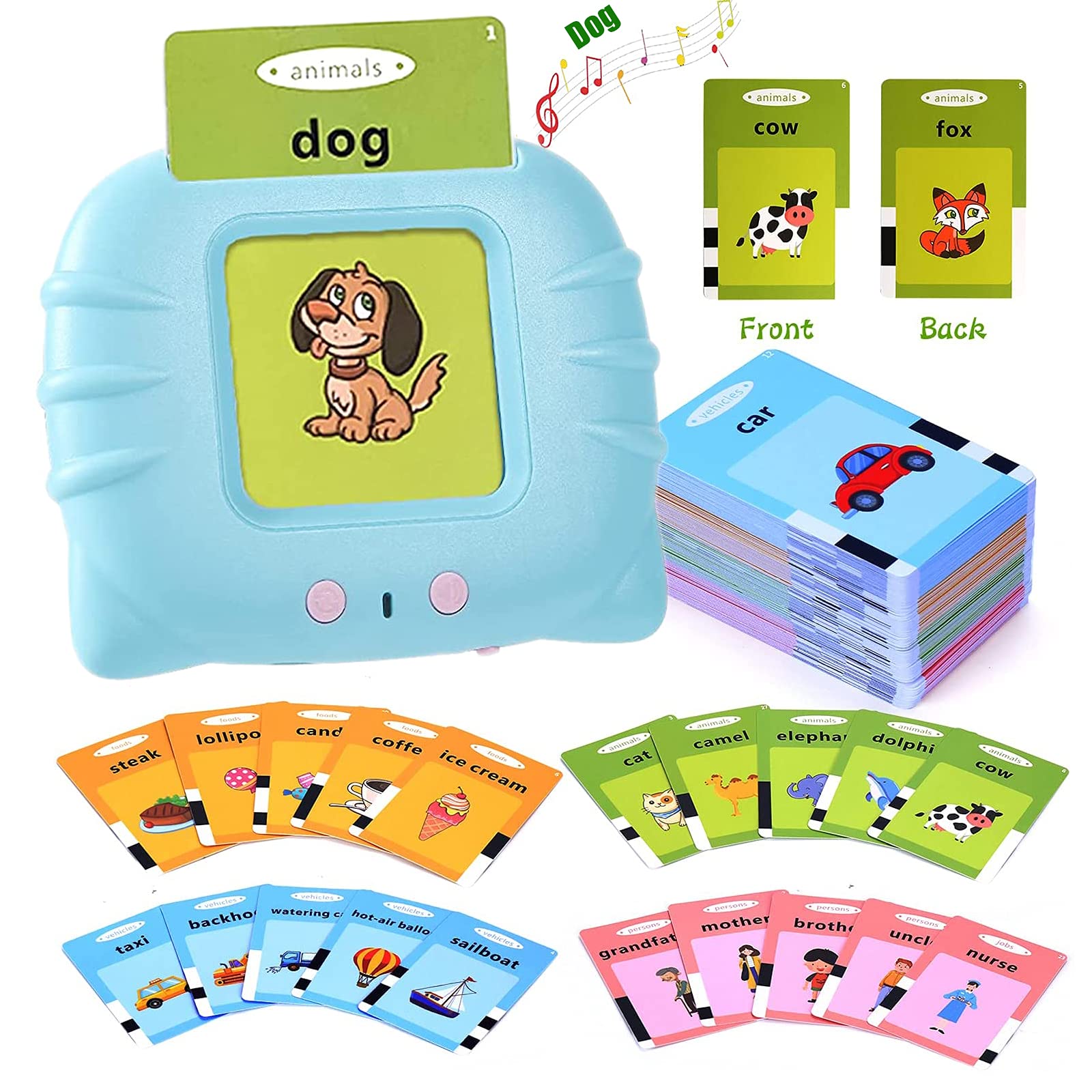 WONFAST 112PCS Educational Flash Cards for Toddlers - Preschool Learning Toy for Boys & Girls | Birthday & Christmas Gifts | Home & Classroom Use