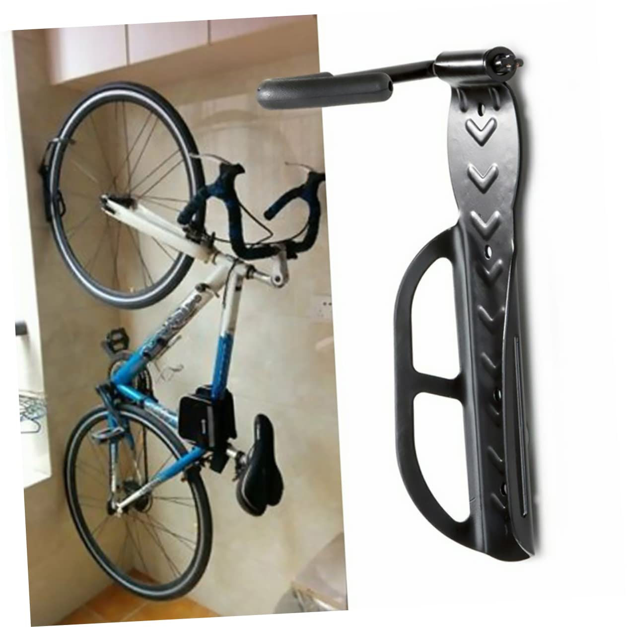 WHAMVOX 3-Pack Black Bike Wall Hooks - Heavy Duty Steel Bike Storage Rack with Scratch-Resistant Coating for Garage, Basement & Apartment Organization | Space-Saving Bicycle Mount for Indoor Cycling Equipment Storage