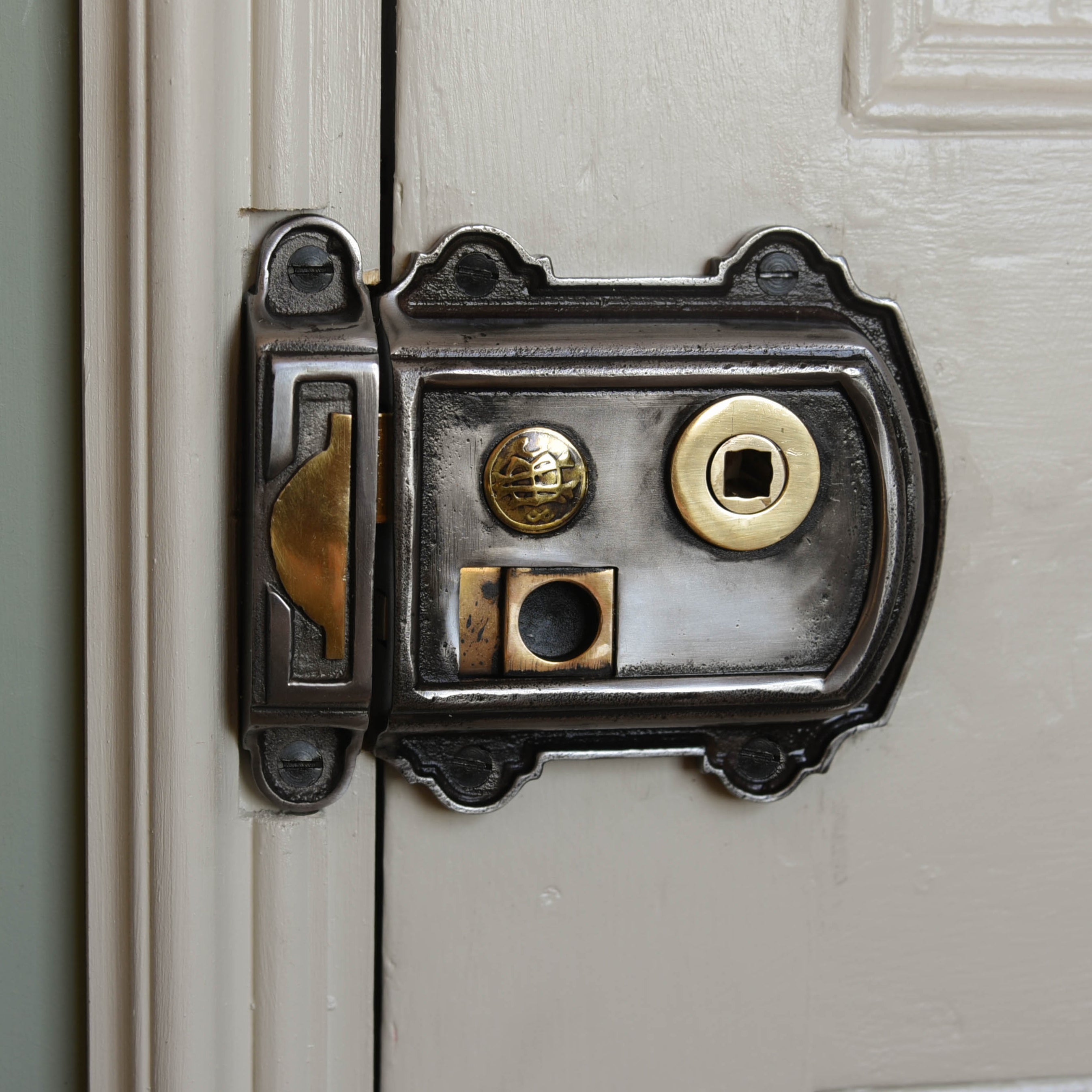 Antique Victorian Style Cast Iron Rim Latch - Vintage Door Hardware for Home Restoration & Cabin Decor | Perfect for Cottage Doors, Barn Doors & Farmhouse Style Homes