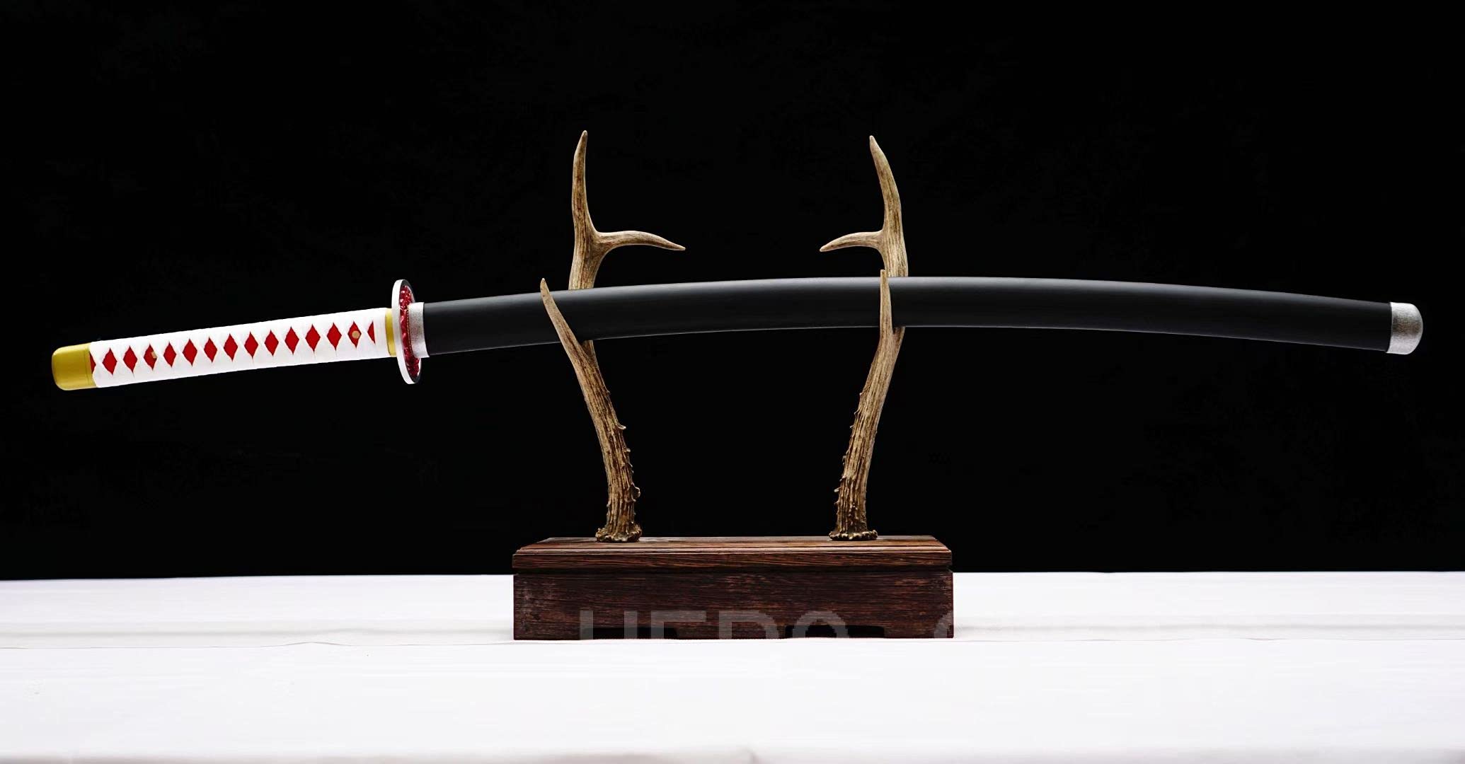 HERO SWORD Japanese Anime Katana - Hand Forged 1045 Carbon Steel Samurai Sword | Full Tang Handmade Demon Slayer Katana | Sharp Practical Blade for Cosplay, Martial Arts & Collection