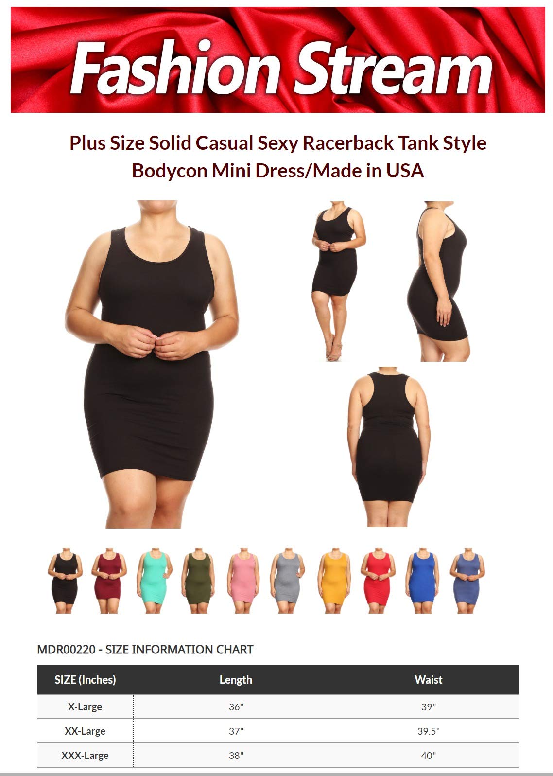Plus Size Bodycon Mini Dress - Slim Fit Casual Round Neck Solid Print - Dusty Pink XL - Made in USA | Perfect for Date Night, Cocktail Parties & Summer Outings