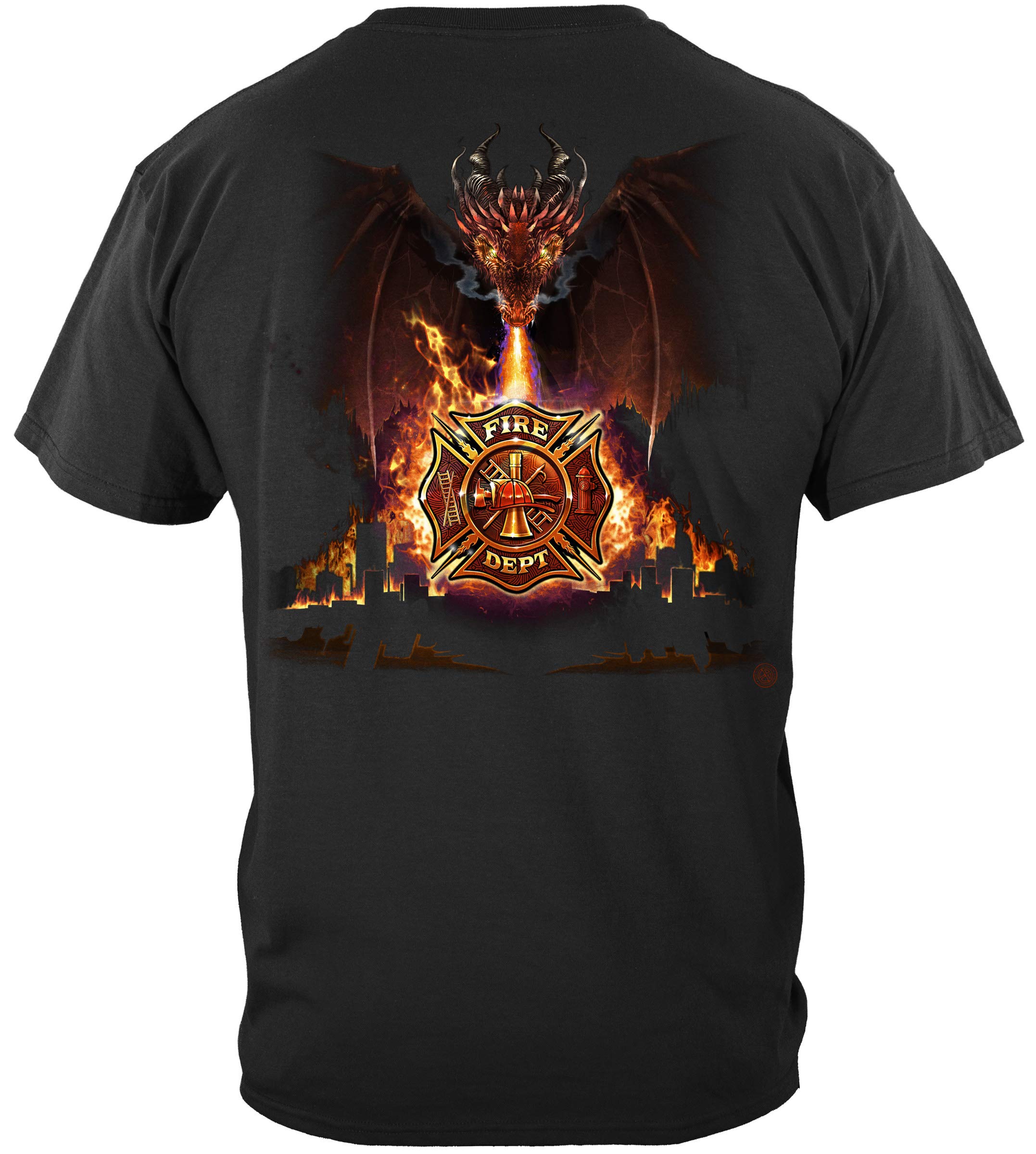 Erazor Bits Firefighter T-Shirts - 100% Cotton American Fire Department Shirts for Duty, Training & Casual Wear