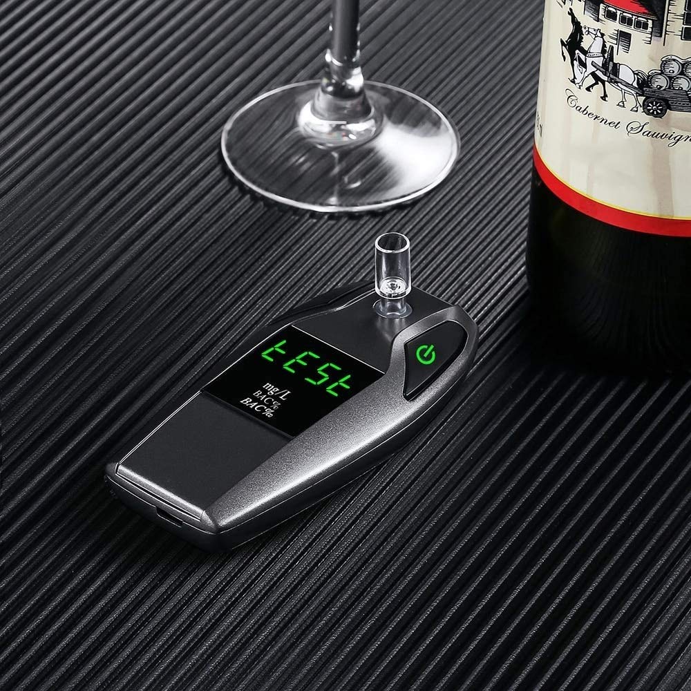 Professional Portable Breathalyzer with 5 Mouthpieces - High Accuracy Alcohol Tester for Personal & Workplace Use | Ideal for Parties, Driving Safety & Employee Testing