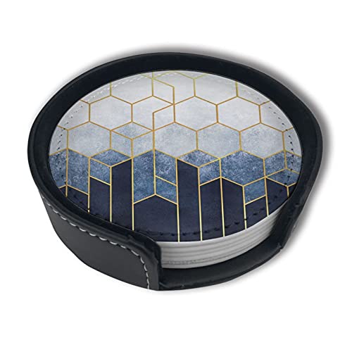 Navy Blue Diamond Geometry Marble