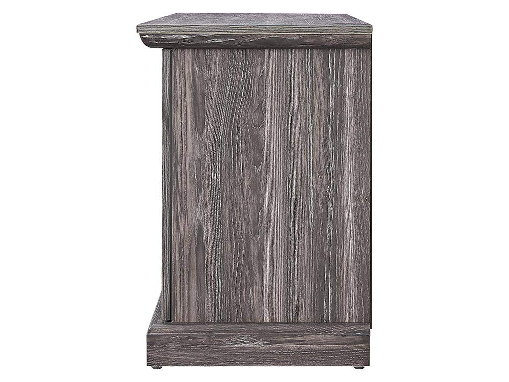 Walden Media Entertainment Console TV Stand - Weathered Gray Raw Wood Finish with Built-in Fireplace - Perfect for Living Room, Home Theater & Cozy Spaces