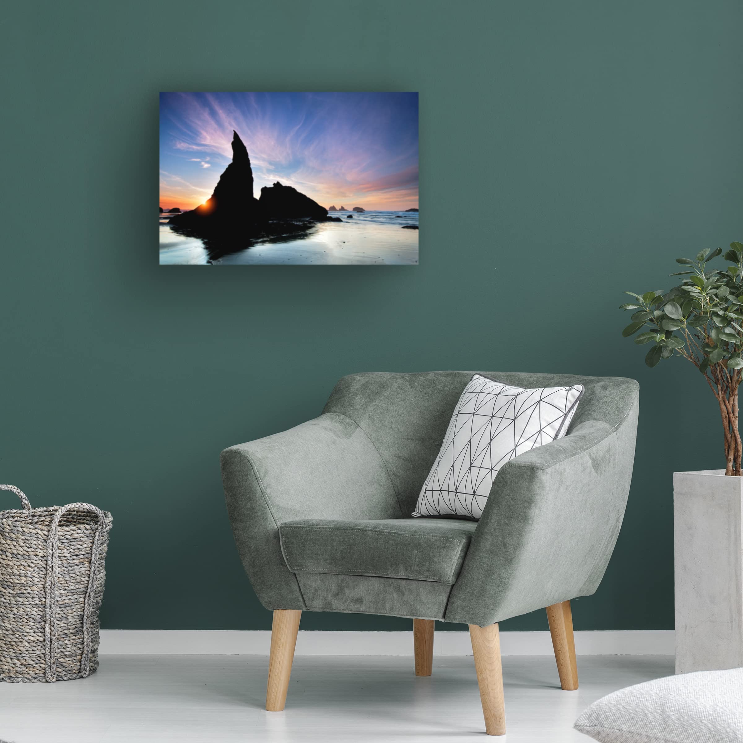 Dennis Frates 'Rocky Coast 21' Canvas Wall Art Print - Stunning Ocean Landscape Painting for Living Room, Bedroom & Office Decor