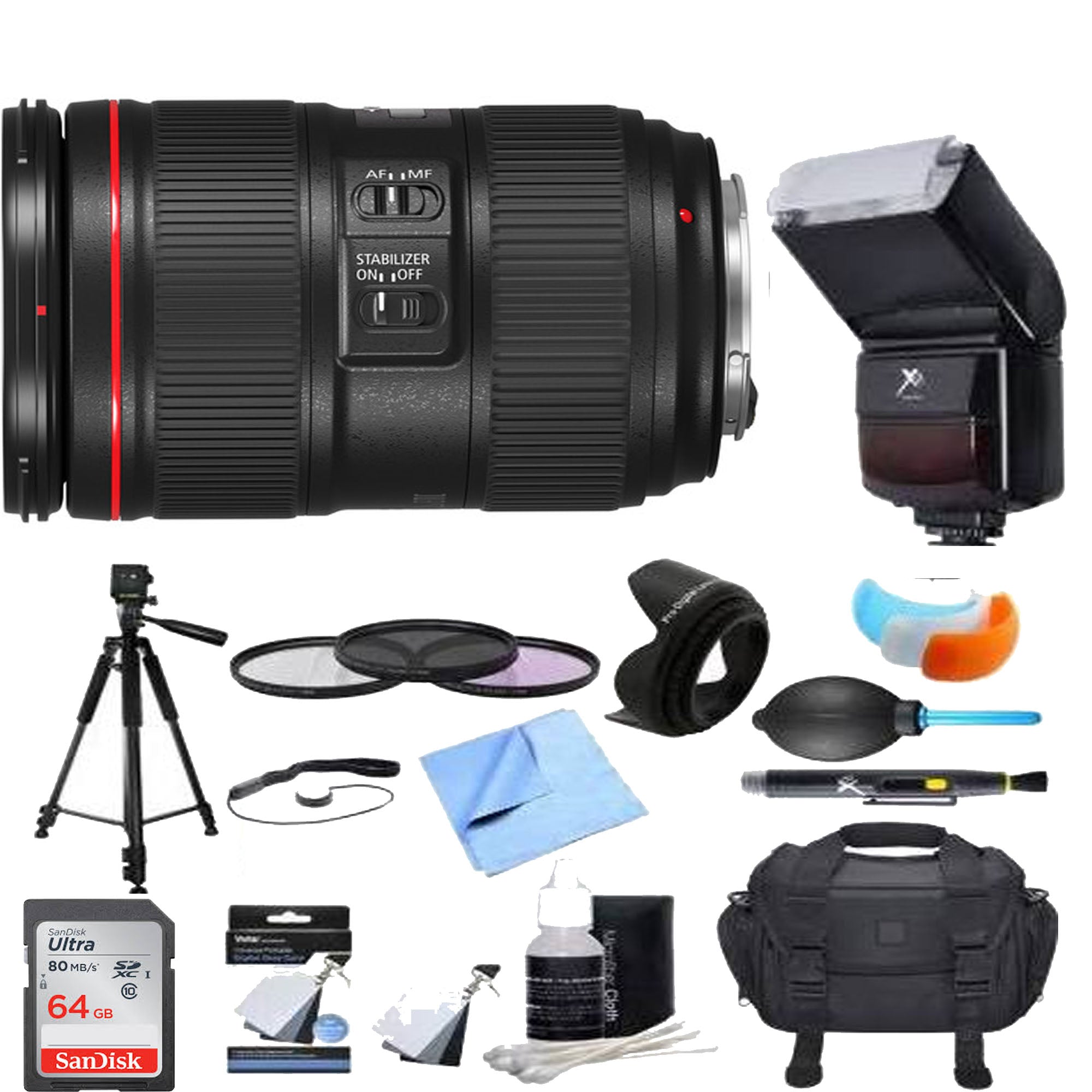 Canon EF 24-105mm f/4L IS II USM Lens with Accessory Bundle - Professional Full Frame DSLR Camera Lens for Photography & Videography - Perfect for Travel, Portraits, and Events