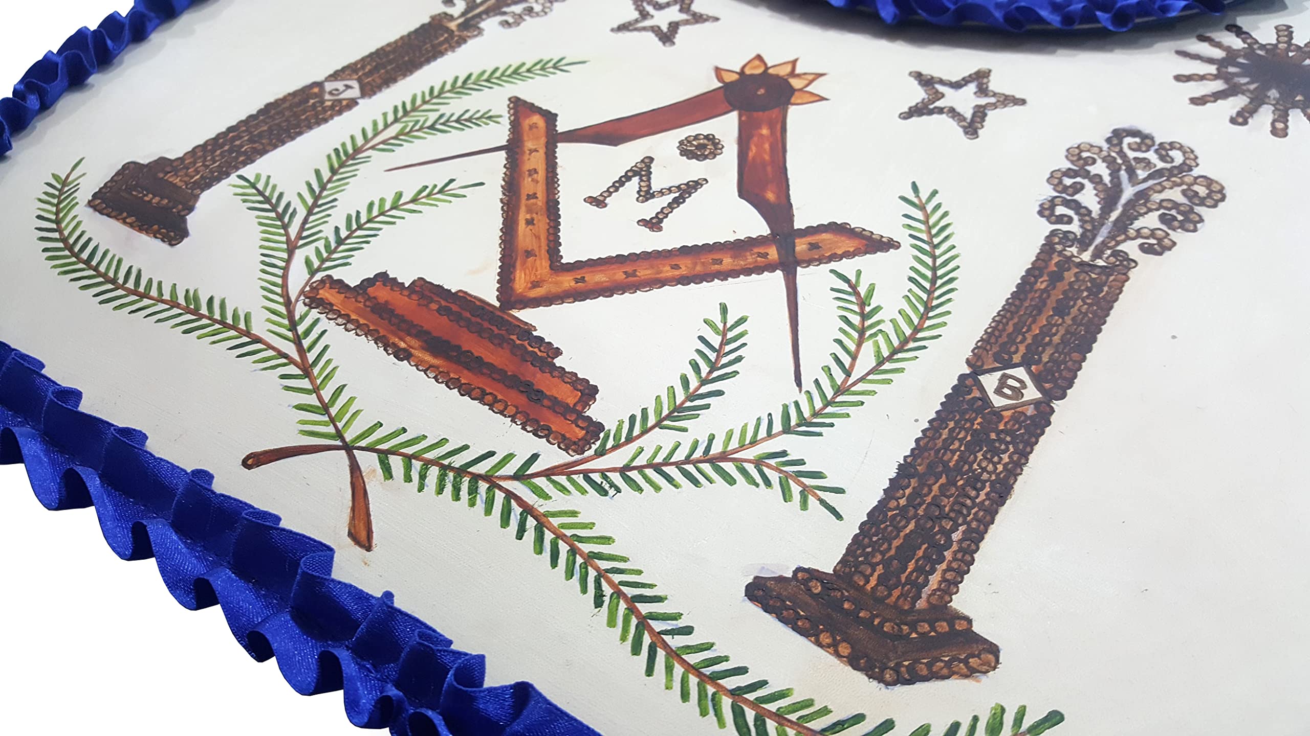 Hand-Painted Masonic Apron of Major William Christy (1790-1837) - Historical Replica for Freemasonry Ceremonies & Collectors | Perfect for Masonic Rituals, Lodge Events, and Antique Display