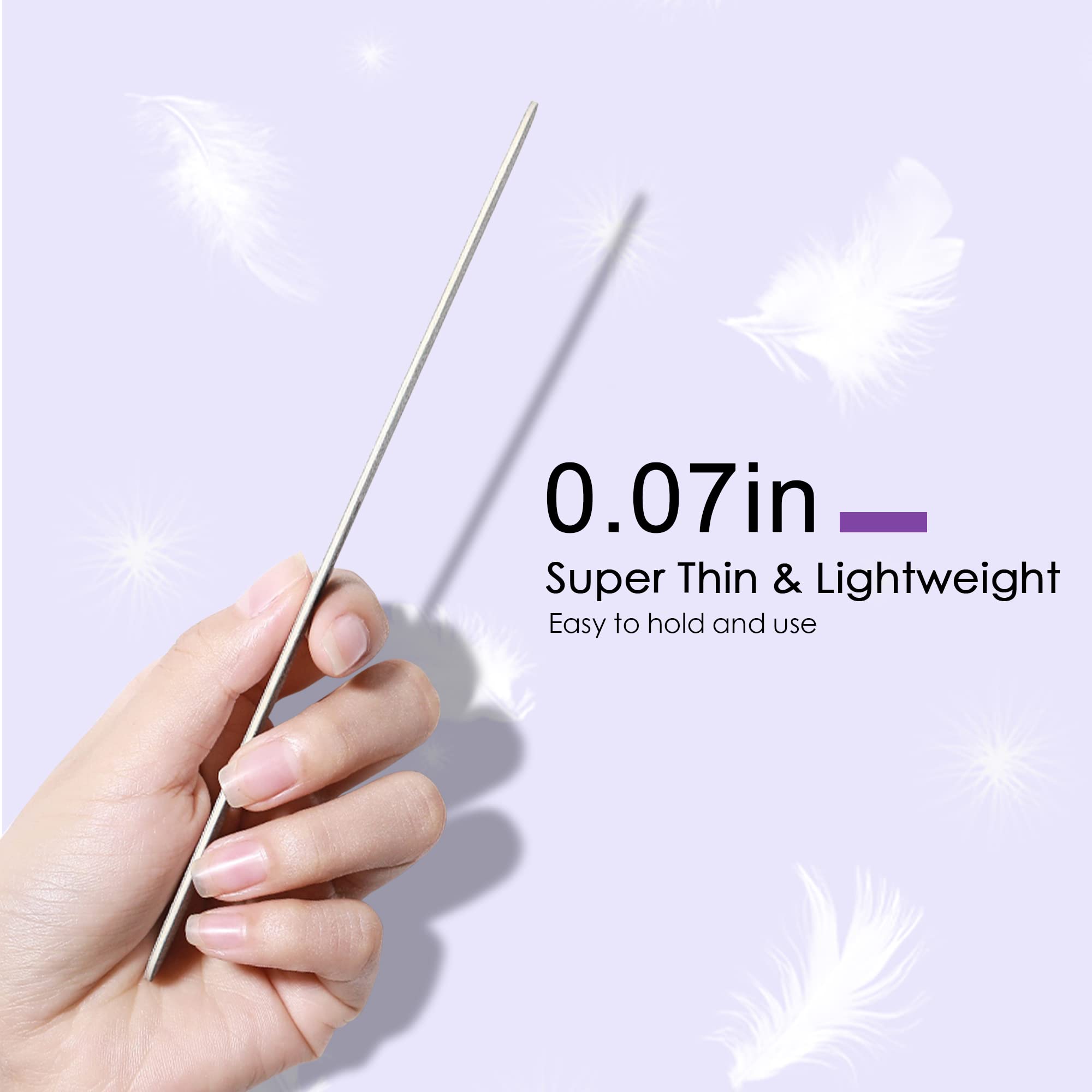 Canvalite Professional Nail Files Set - 12PCS Ultra Thin Emery Boards for Natural Nails (100/180 Grit) - Manicure & Pedicure Tools for Home, Salon & Travel - Perfect for DIY Nail Care, Gel Polish Prep & Nail Extension Maintenance