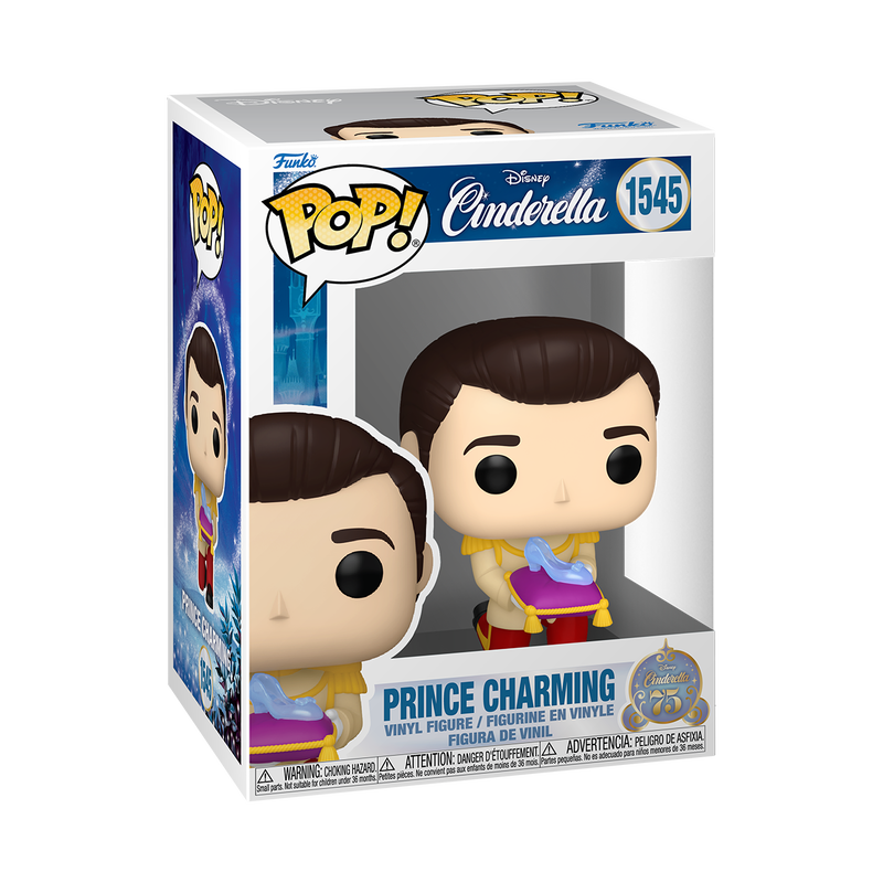 Funko Pop Disney Cinderella Prince Charming with Slipper 75th Anniversary Limited Edition #1545 with Protector Case - Perfect for Disney Collectors, Movie Fans & Home Decor