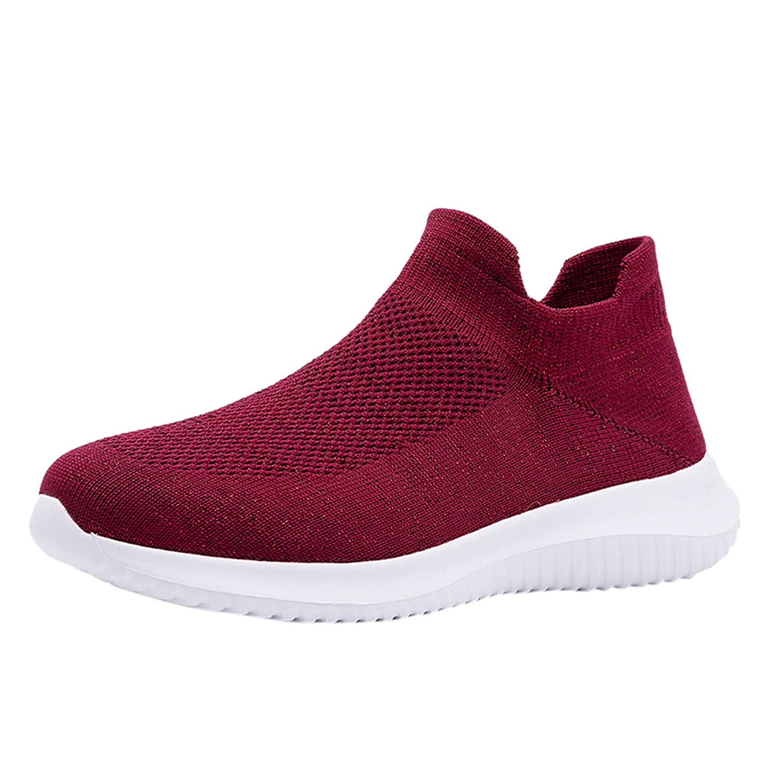 Eduavar Women's Dressy Sandals - Lightweight Slip-On Walking Sneakers & Flats in Fresh Red | Perfect for Casual Outings, Work & Travel