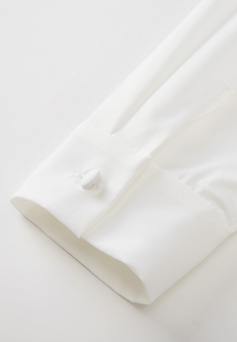 Elegant Seam Detail Charmeuse Concealed Fastening Blouse for Women - Perfect for Office Wear, Evening Events & Special Occasions