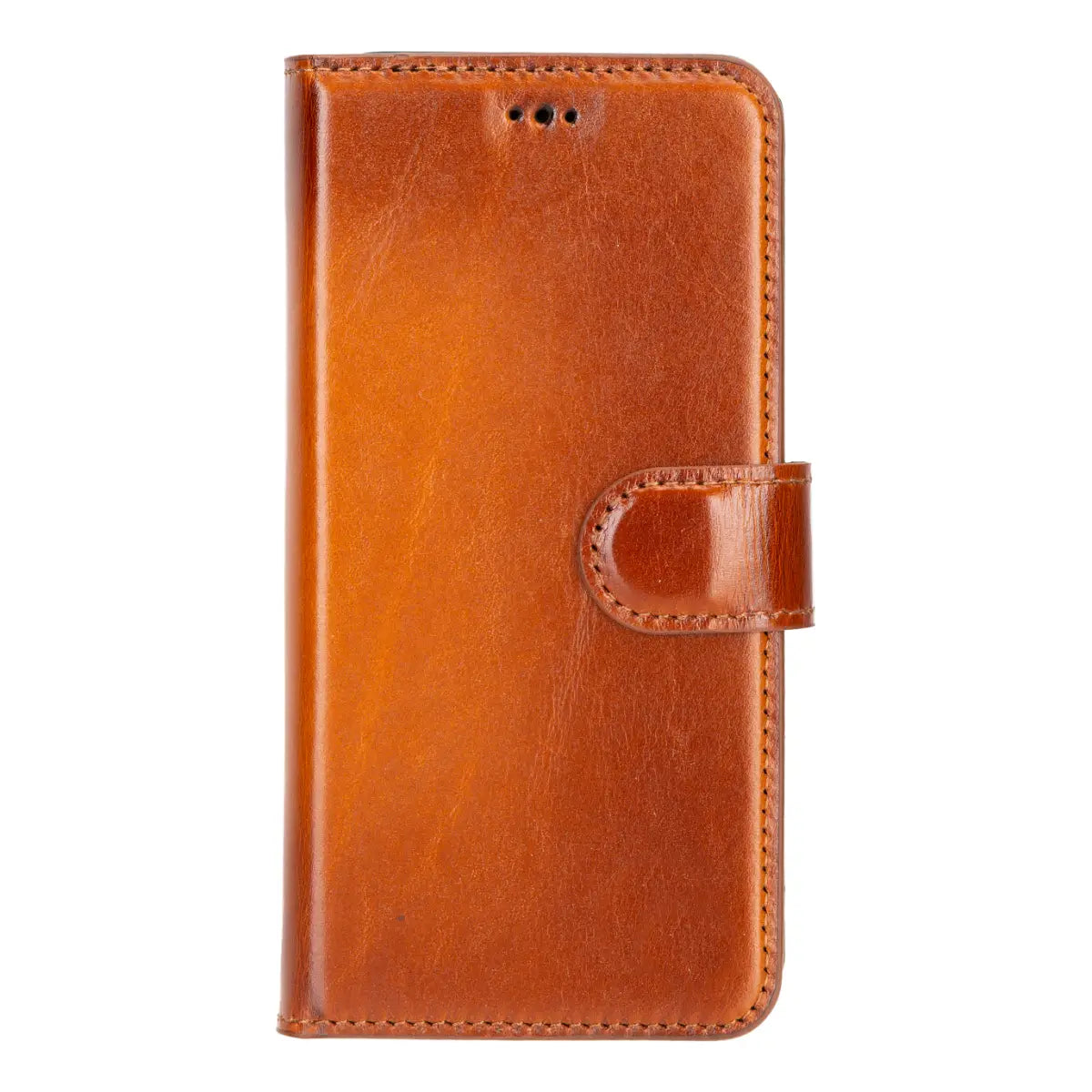 Premium Burnished Tan Magnetic Leather Wallet Case for Samsung Galaxy S25 - Slim Protective Cover with Card Slots | Perfect for Business, Travel & Everyday Use