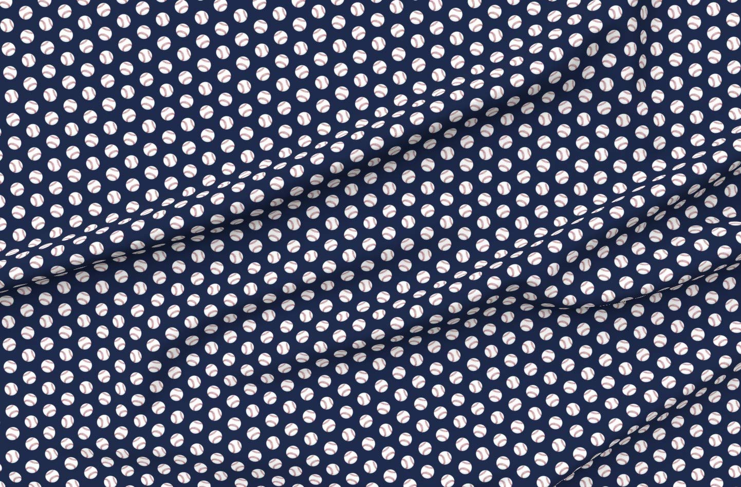 Baseball Themed Dark Blue Navy Printed Petal Signature Cotton Fabric by Spoonflower - Fat Quarter for Sewing, Quilting, Apparel & Home Decor | Perfect for Sports-Themed Crafts, DIY Projects & Spring Collections