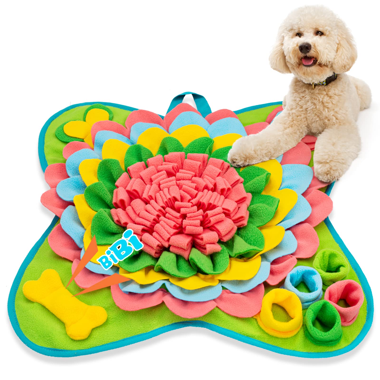 **Interactive Snuffle Mat for Dogs - Non-Slip, Durable Pet Feeding Mat for Small & Medium Breeds - Encourages Natural Foraging Skills - Portable Puzzle Toy for Treats (Pink) - Perfect for Indoor & Outdoor Play, Training & Mental Stimulation**