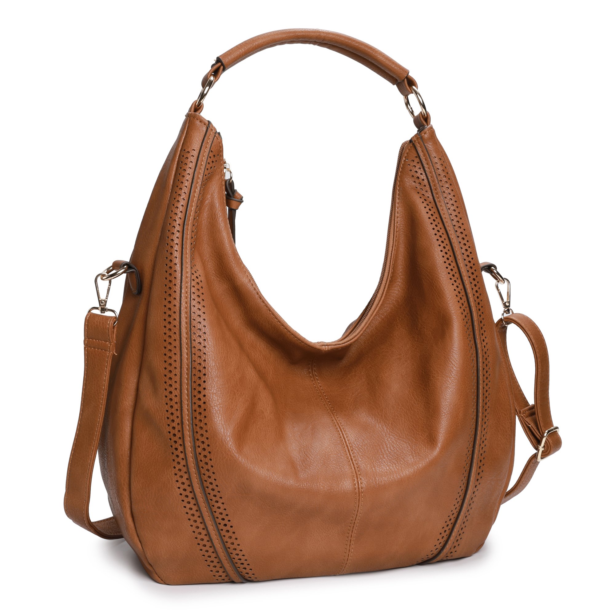 Stylish Oversized Women's Hobo Bag - Genuine Leather & PU Crossbody Shoulder Tote Purse for Winter | Fashionable Everyday Handbag for Work, Travel & Shopping