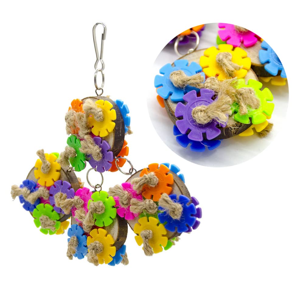 Colorful Parrot Chewing Toy - Hanging Bird Toy for Parrots, Macaws & Cockatoos - Durable & Safe Bird Chewing Supplies - Perfect for Cage Enrichment & Playtime
