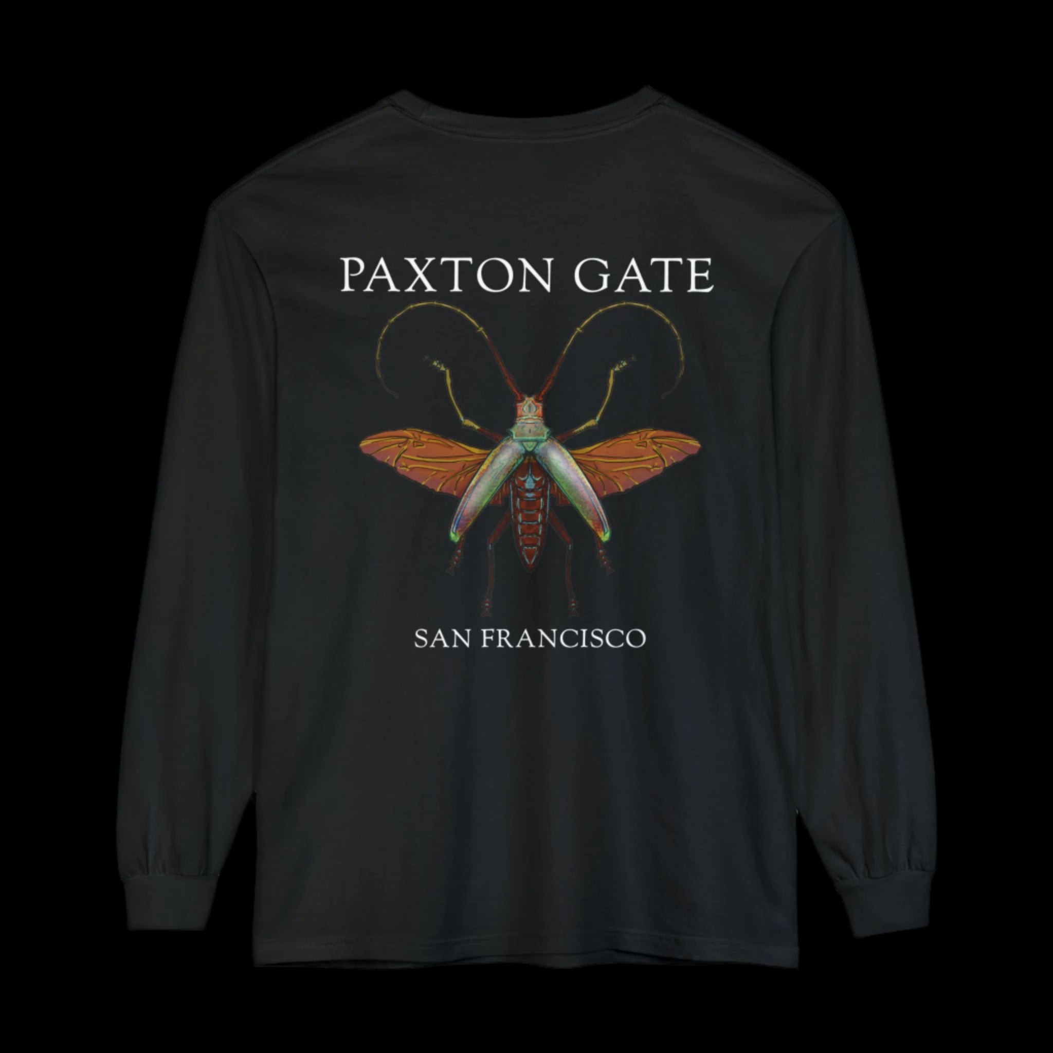 Unisex Paxton Gate Longhorn Beetle Long Sleeve T-Shirt by Kris Struble - Unique Insect Art Apparel for Nature Lovers & Science Enthusiasts