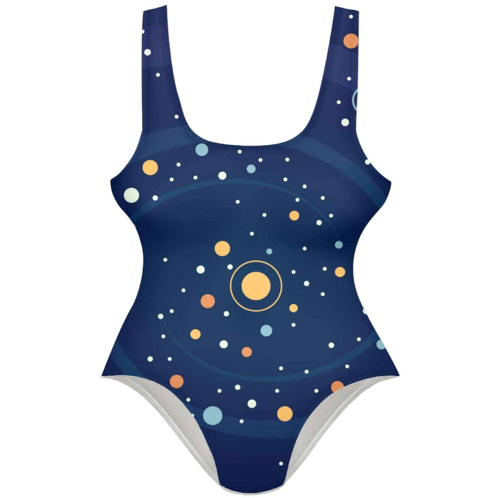 Galaxy Space Print Women's One Piece Swimsuit - Sexy U Back Bathing Suit for Beach, Pool & Summer Vacation | Trendy Swimwear for Women