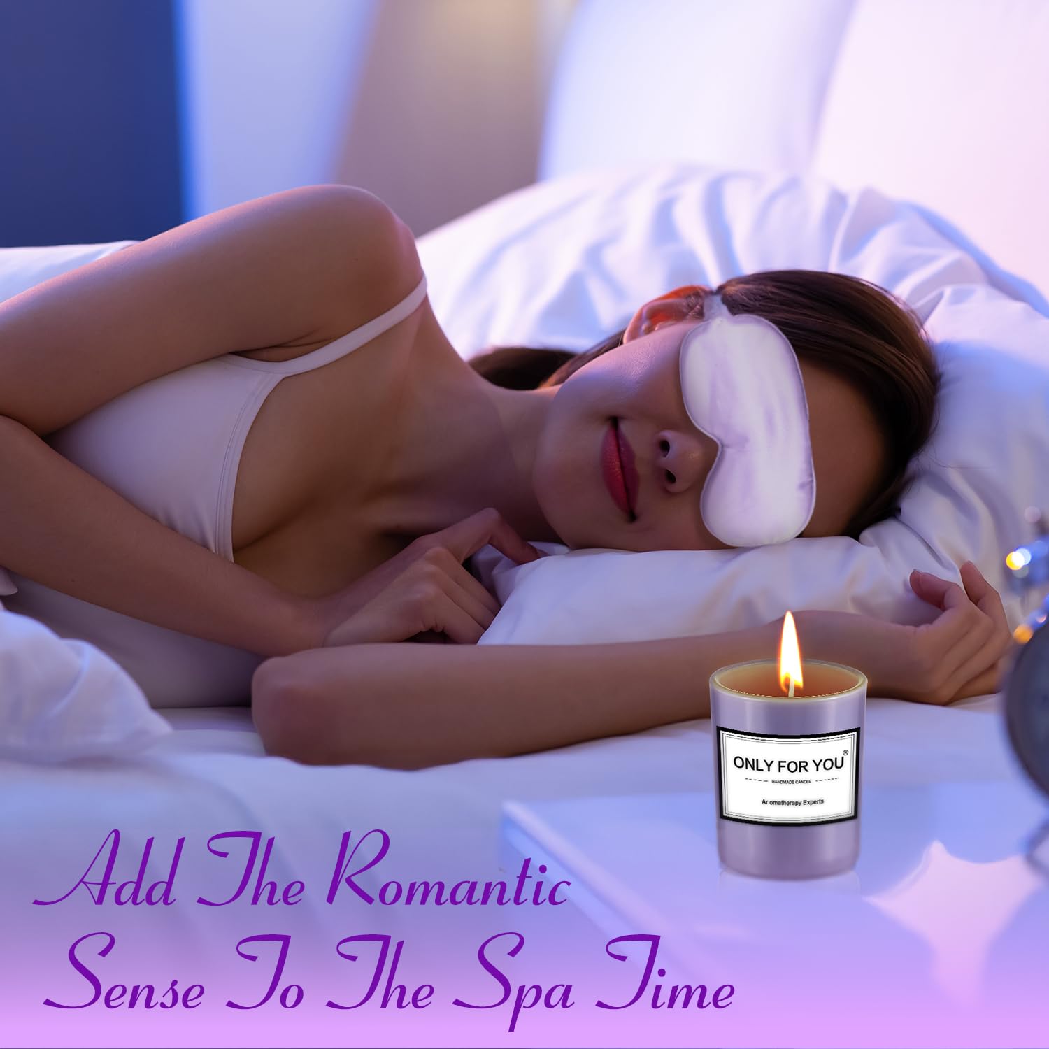 Unique Spa Relaxation Self Care Gift Basket for Women - 8P Purple Birthday, Friendship, Get Well Soon Gift for Best Friend, Mom, Wife, Sister - Perfect for Christmas, Valentine's Day & Mother's Day - Home Spa & Stress Relief Gift Set
