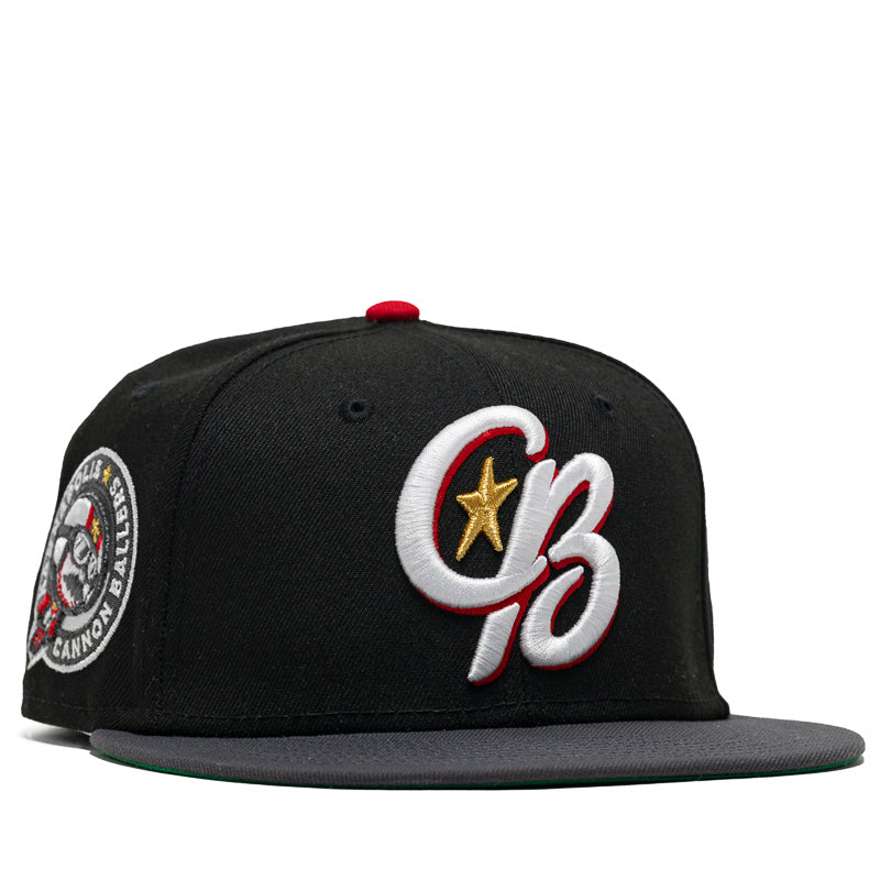 New Era x Politics Kannapolis Cannon Ballers 59FIFTY Fitted Hat - Black/Grey Snapback Baseball Cap for Men & Women - Perfect for Sports Fans, Streetwear Fashion, and Casual Outfits