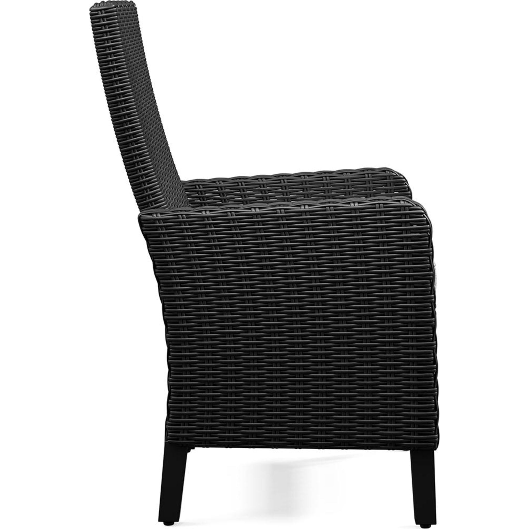 Beachcroft Outdoor Arm Chair with Cushion (Set of 2) - Waterproof Patio Furniture, Black/Light Gray - Perfect for Poolside, Garden, Deck & Backyard Relaxation